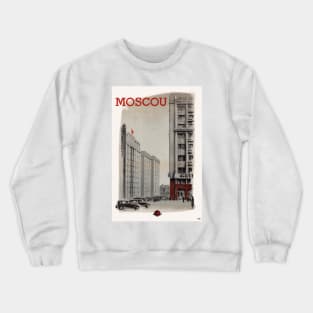 Moscou Moscow USSR Vintage Poster 1936 Crewneck Sweatshirt